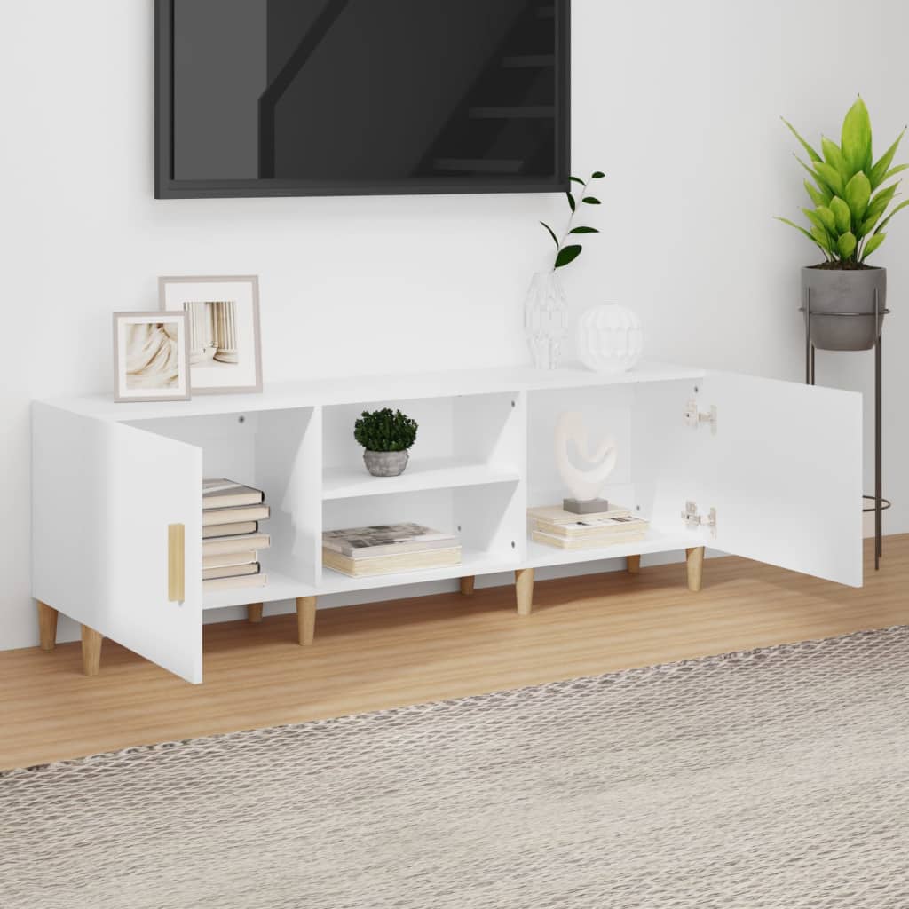 Tv-meubel 150x30x50 cm bewerkt hout wit is nu te koop bij PeponiXL, paradijselijk wonen!