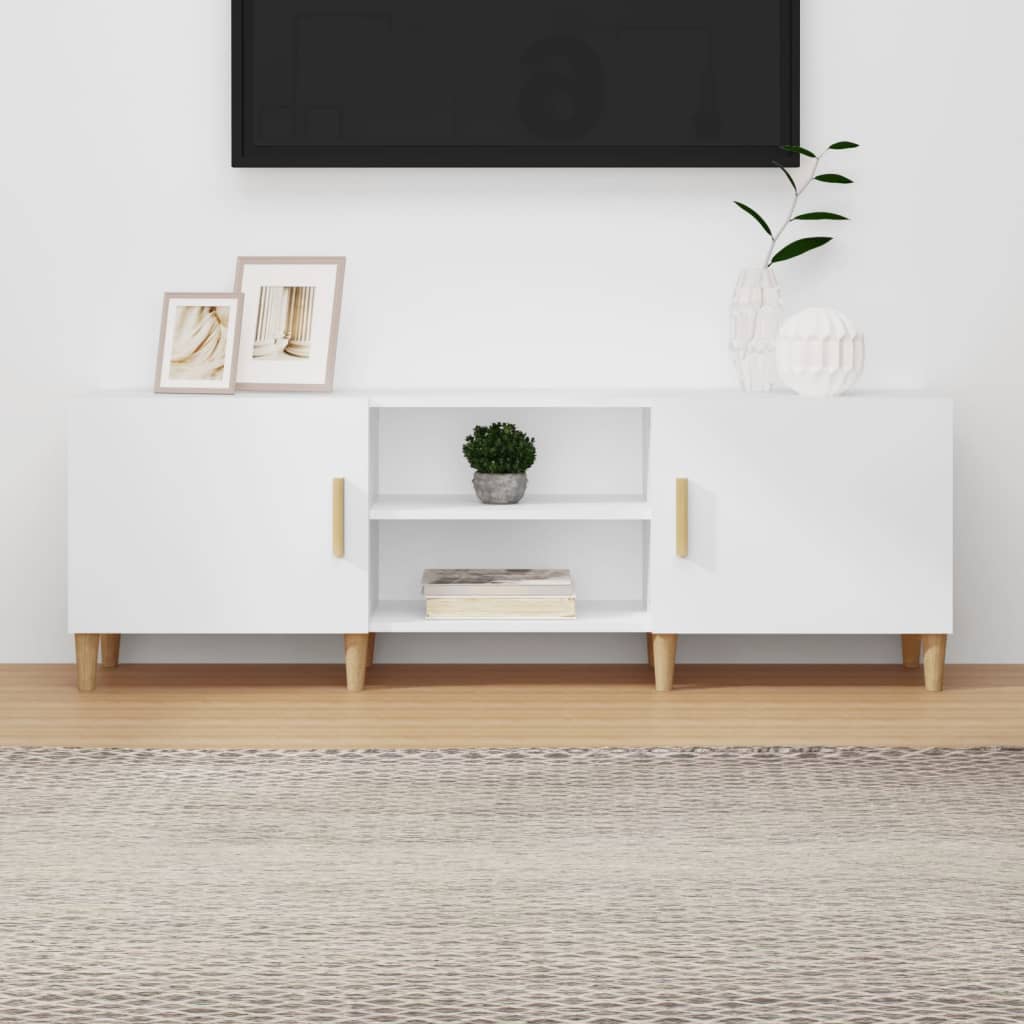 Tv-meubel 150x30x50 cm bewerkt hout wit is nu te koop bij PeponiXL, paradijselijk wonen!