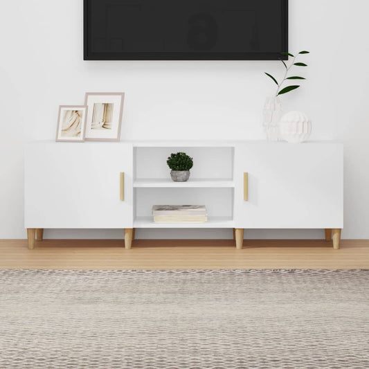 Tv-meubel 150x30x50 cm bewerkt hout wit is nu te koop bij PeponiXL, paradijselijk wonen!