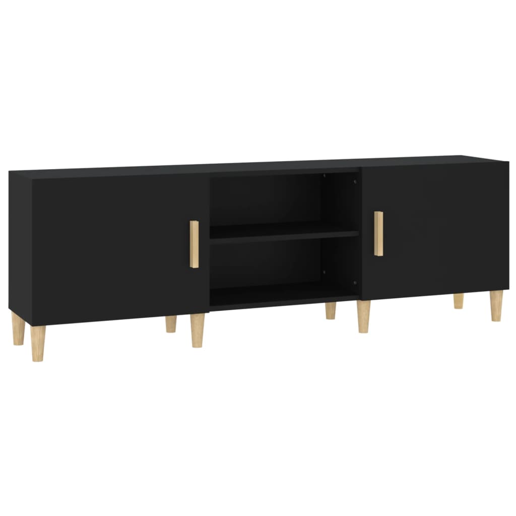 Tv-meubel 150x30x50 cm bewerkt hout zwart is nu te koop bij PeponiXL, paradijselijk wonen!