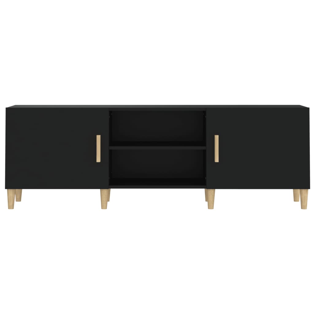 Tv-meubel 150x30x50 cm bewerkt hout zwart is nu te koop bij PeponiXL, paradijselijk wonen!