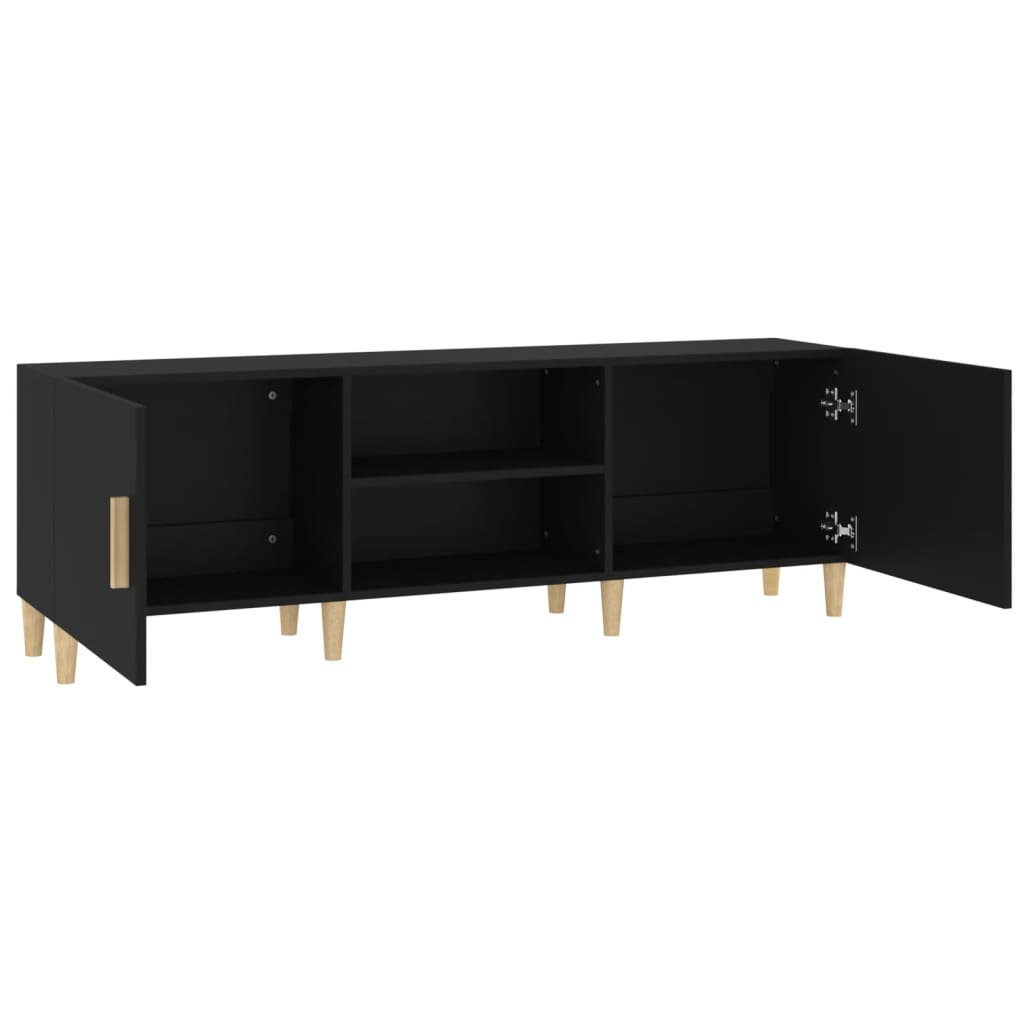 Tv-meubel 150x30x50 cm bewerkt hout zwart is nu te koop bij PeponiXL, paradijselijk wonen!