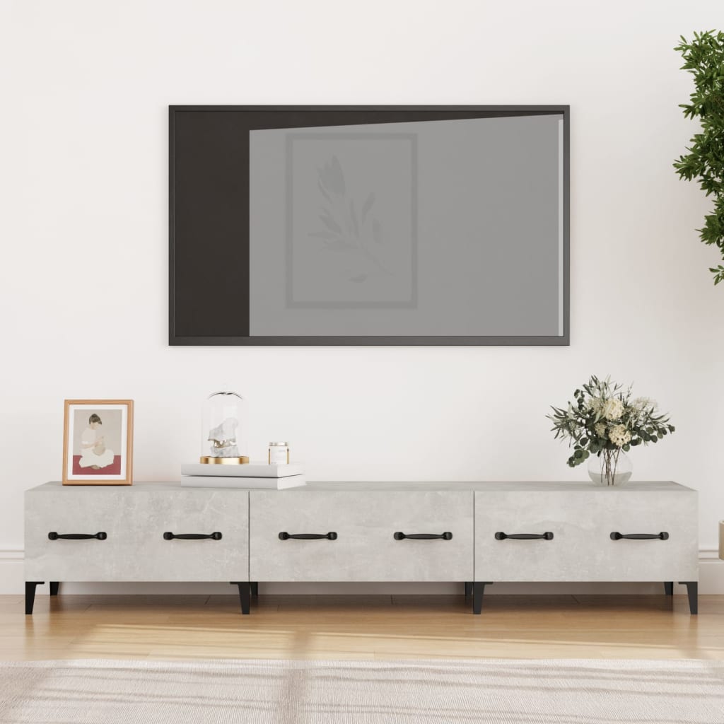 Tv-meubel 150x34,5x30 cm bewerkt hout betongrijs is nu te koop bij PeponiXL, paradijselijk wonen!