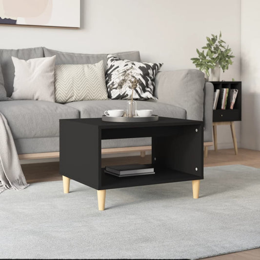 Salontafel 60x50x40 cm bewerkt hout zwart is nu te koop bij PeponiXL, paradijselijk wonen!