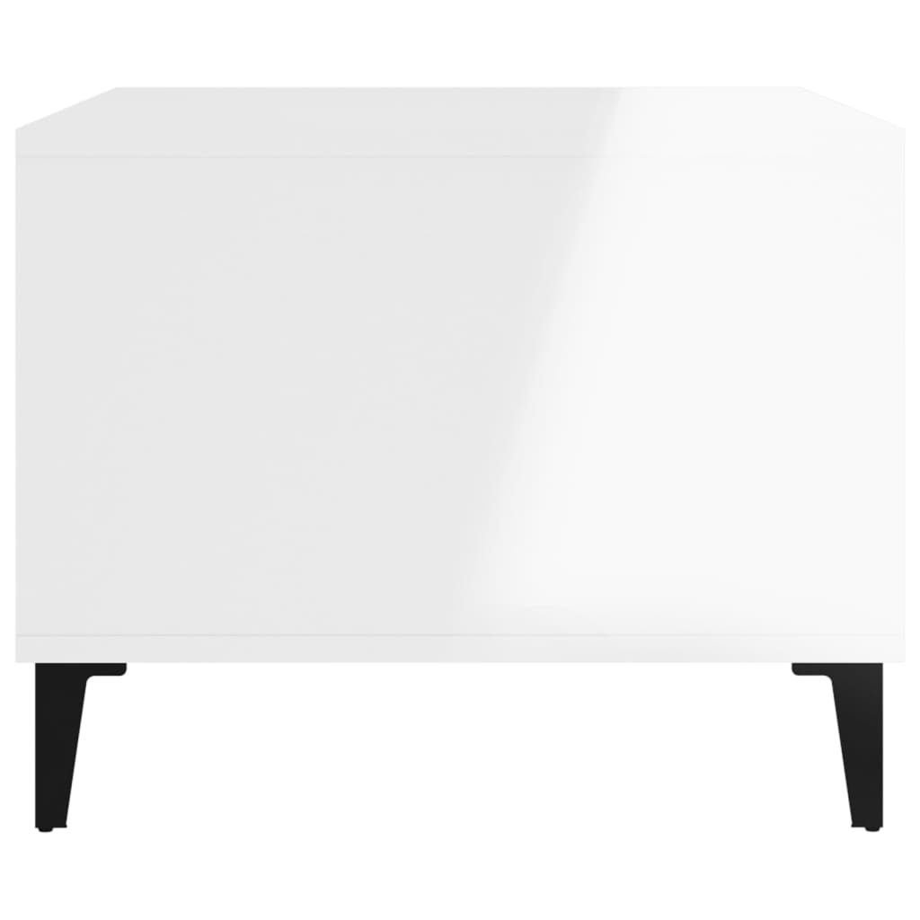 Salontafel 60x50x40 cm bewerkt hout hoogglans wit is nu te koop bij PeponiXL, paradijselijk wonen!