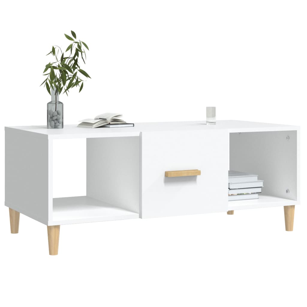 Salontafel 102x50x40 cm bewerkt hout wit is nu te koop bij PeponiXL, paradijselijk wonen!
