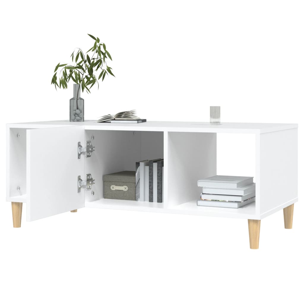 Salontafel 102x50x40 cm bewerkt hout wit is nu te koop bij PeponiXL, paradijselijk wonen!