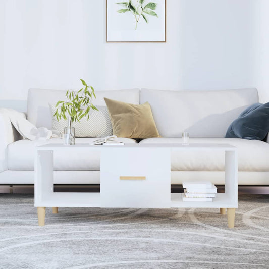 Salontafel 102x50x40 cm bewerkt hout wit is nu te koop bij PeponiXL, paradijselijk wonen!