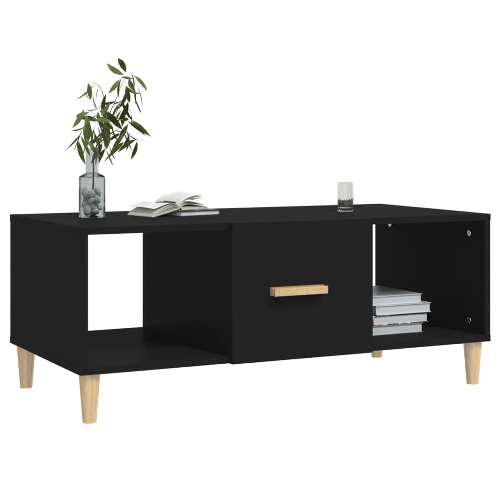 Salontafel 102x50x40 cm bewerkt hout zwart is nu te koop bij PeponiXL, paradijselijk wonen!