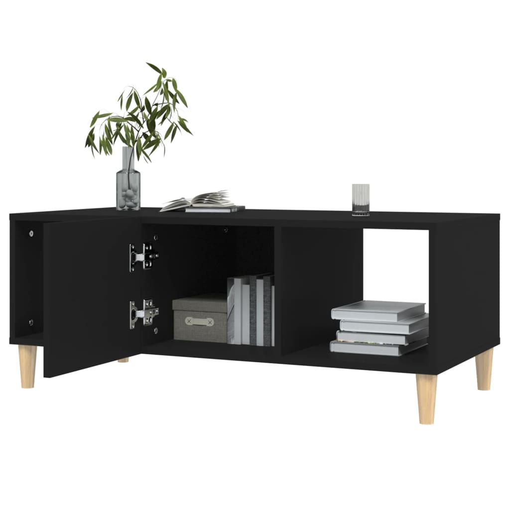 Salontafel 102x50x40 cm bewerkt hout zwart is nu te koop bij PeponiXL, paradijselijk wonen!
