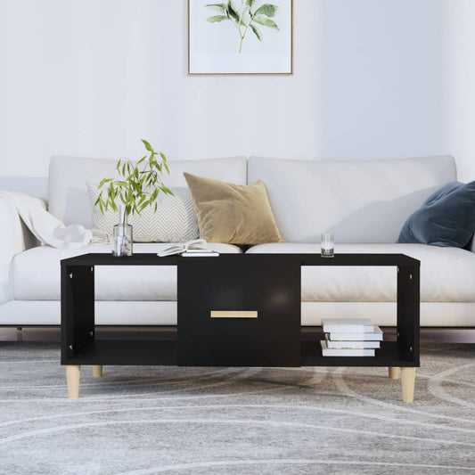 Salontafel 102x50x40 cm bewerkt hout zwart is nu te koop bij PeponiXL, paradijselijk wonen!