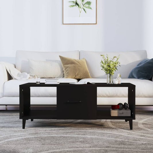 Salontafel 102x50x40 cm bewerkt hout zwart is nu te koop bij PeponiXL, paradijselijk wonen!