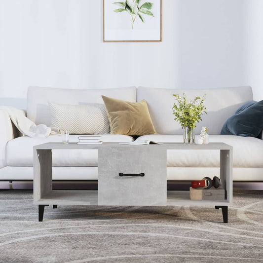 Salontafel 102x50x40 cm bewerkt hout betongrijs is nu te koop bij PeponiXL, paradijselijk wonen!