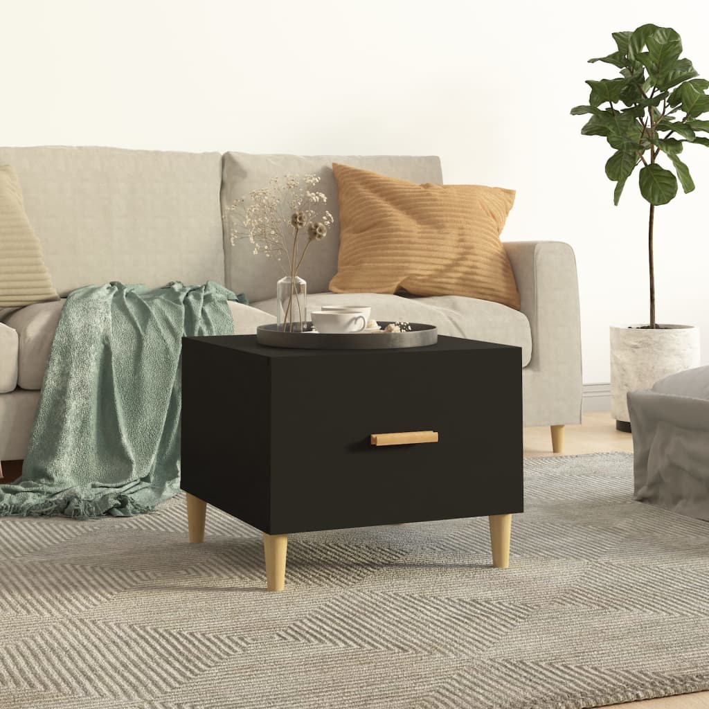 Salontafels 2 st 50x50x40 cm bewerkt hout zwart is nu te koop bij PeponiXL, paradijselijk wonen!