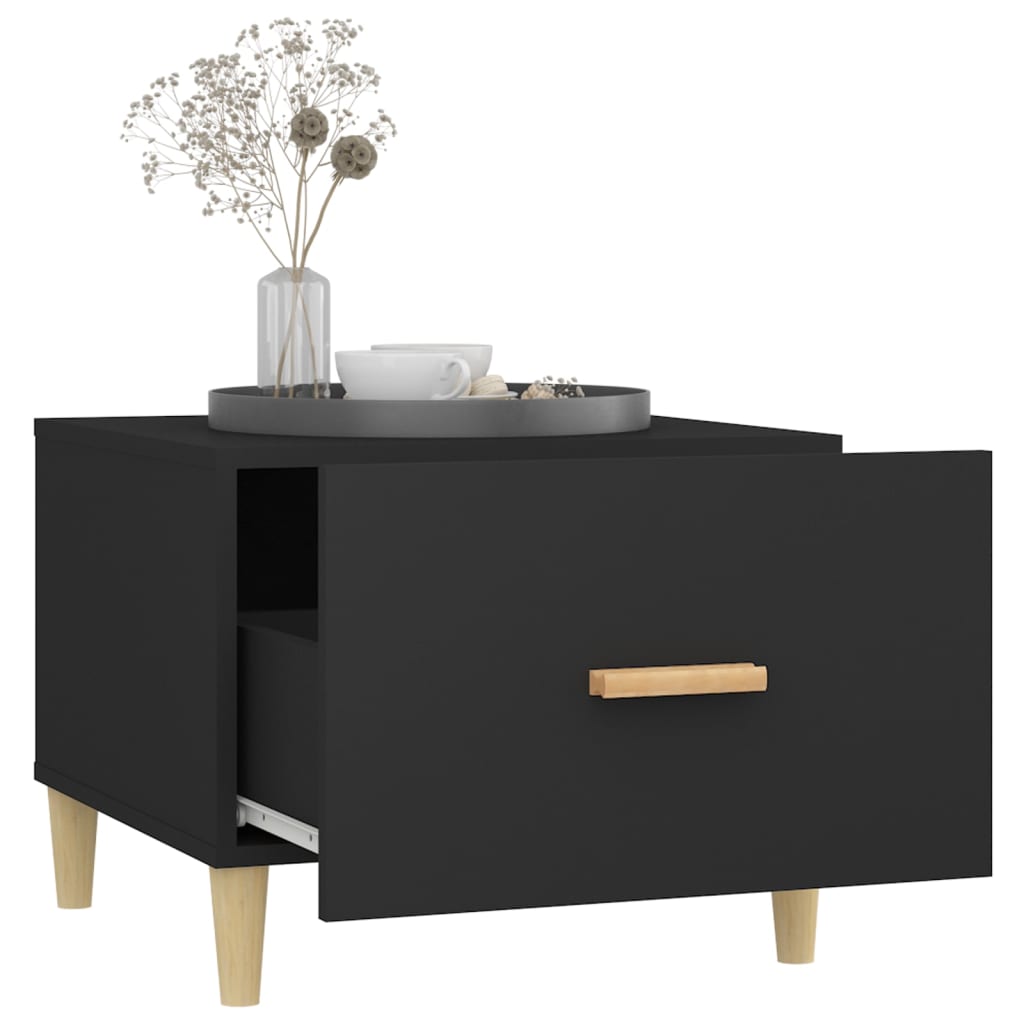 Salontafels 2 st 50x50x40 cm bewerkt hout zwart is nu te koop bij PeponiXL, paradijselijk wonen!