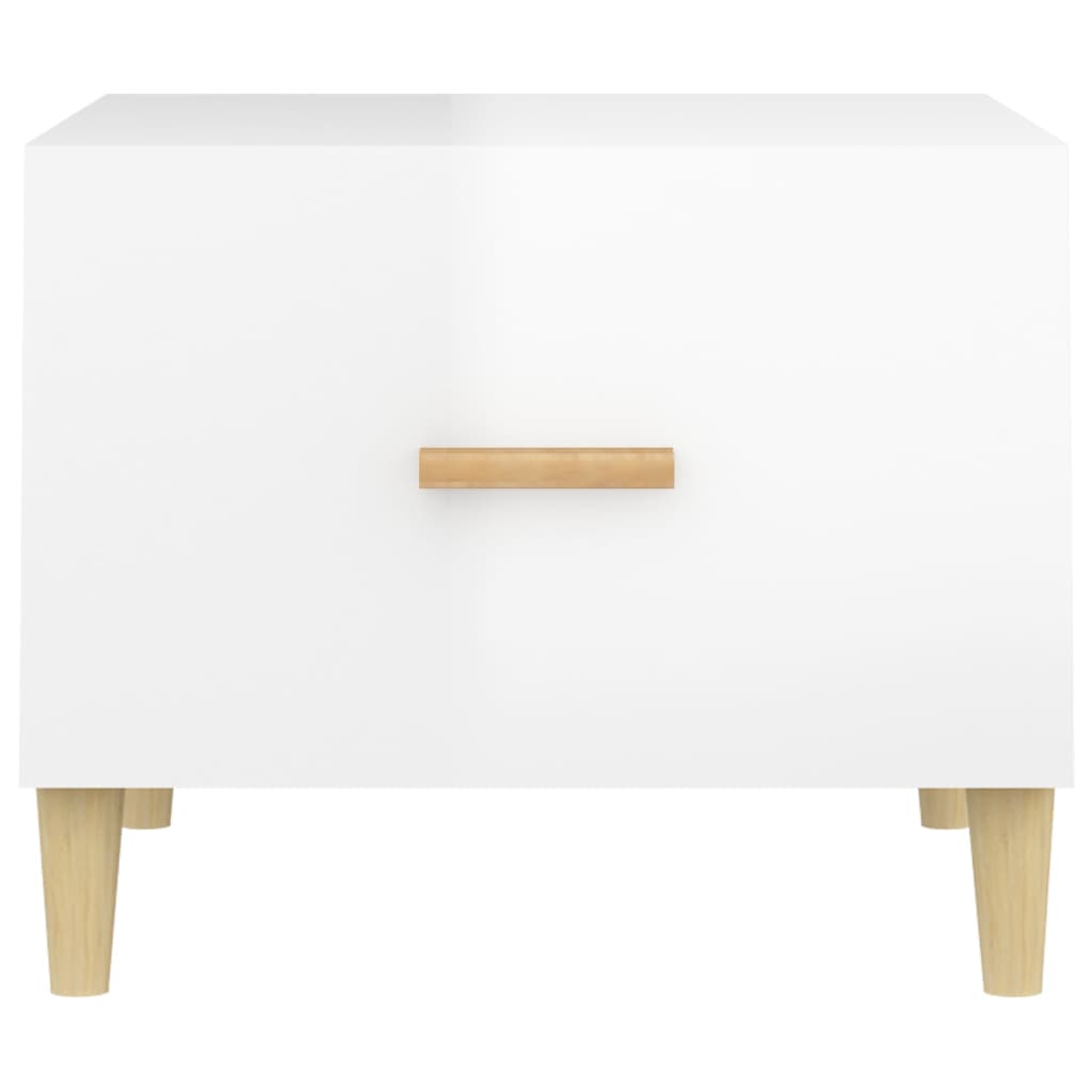 Salontafel 50x50x40 cm bewerkt hout hoogglans wit is nu te koop bij PeponiXL, paradijselijk wonen!