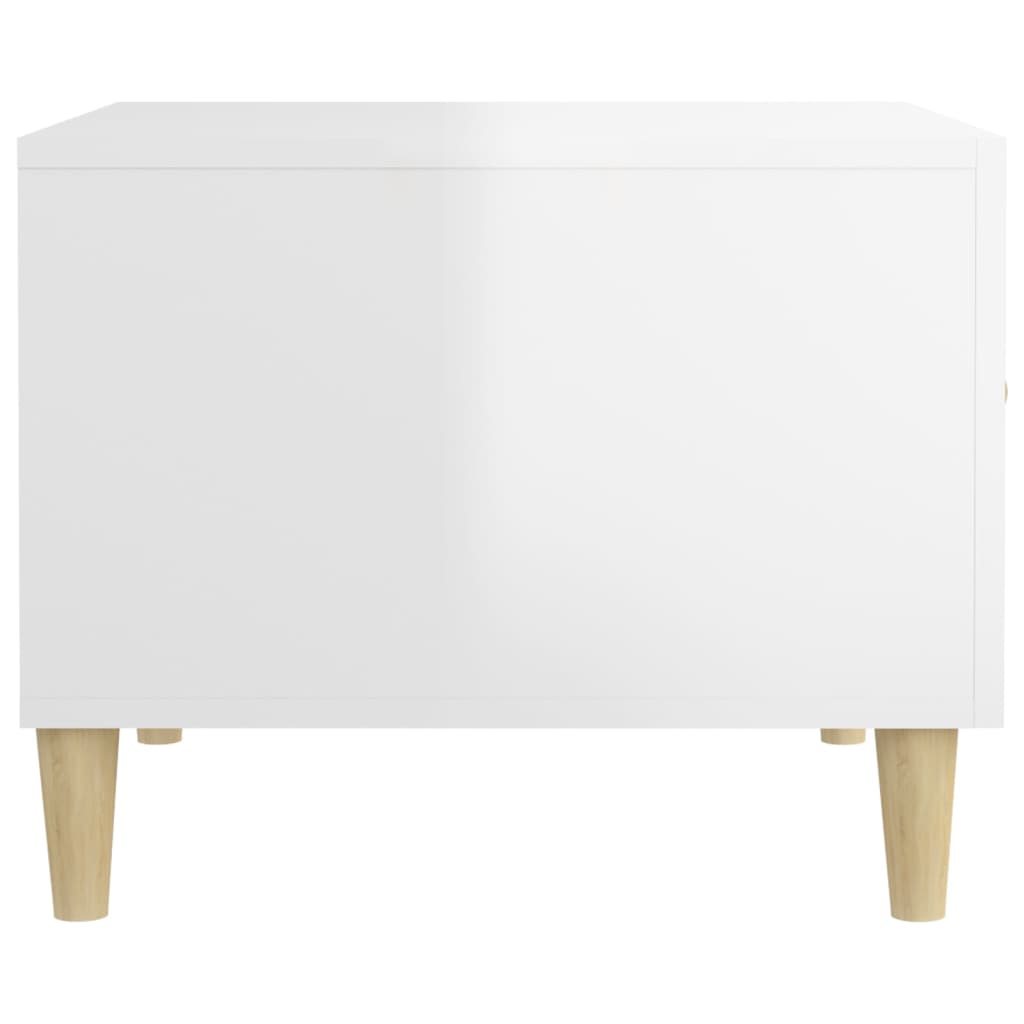 Salontafel 50x50x40 cm bewerkt hout hoogglans wit is nu te koop bij PeponiXL, paradijselijk wonen!