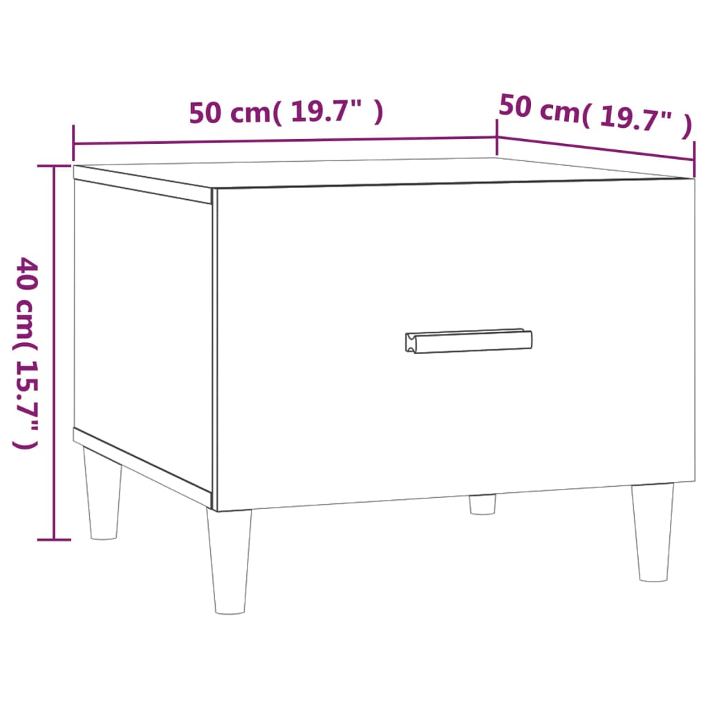 Salontafels 2 st 50x50x40 cm bewerkt hout hoogglans wit is nu te koop bij PeponiXL, paradijselijk wonen!