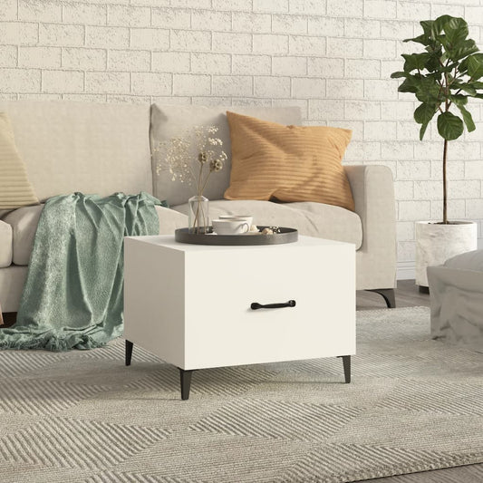 Salontafel met metalen poten 50x50x40 cm wit is nu te koop bij PeponiXL, paradijselijk wonen!