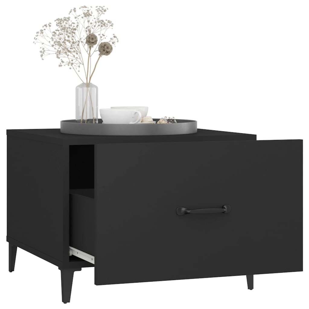 Salontafel 2 st met metalen poten 50x50x40 cm zwart is nu te koop bij PeponiXL, paradijselijk wonen!