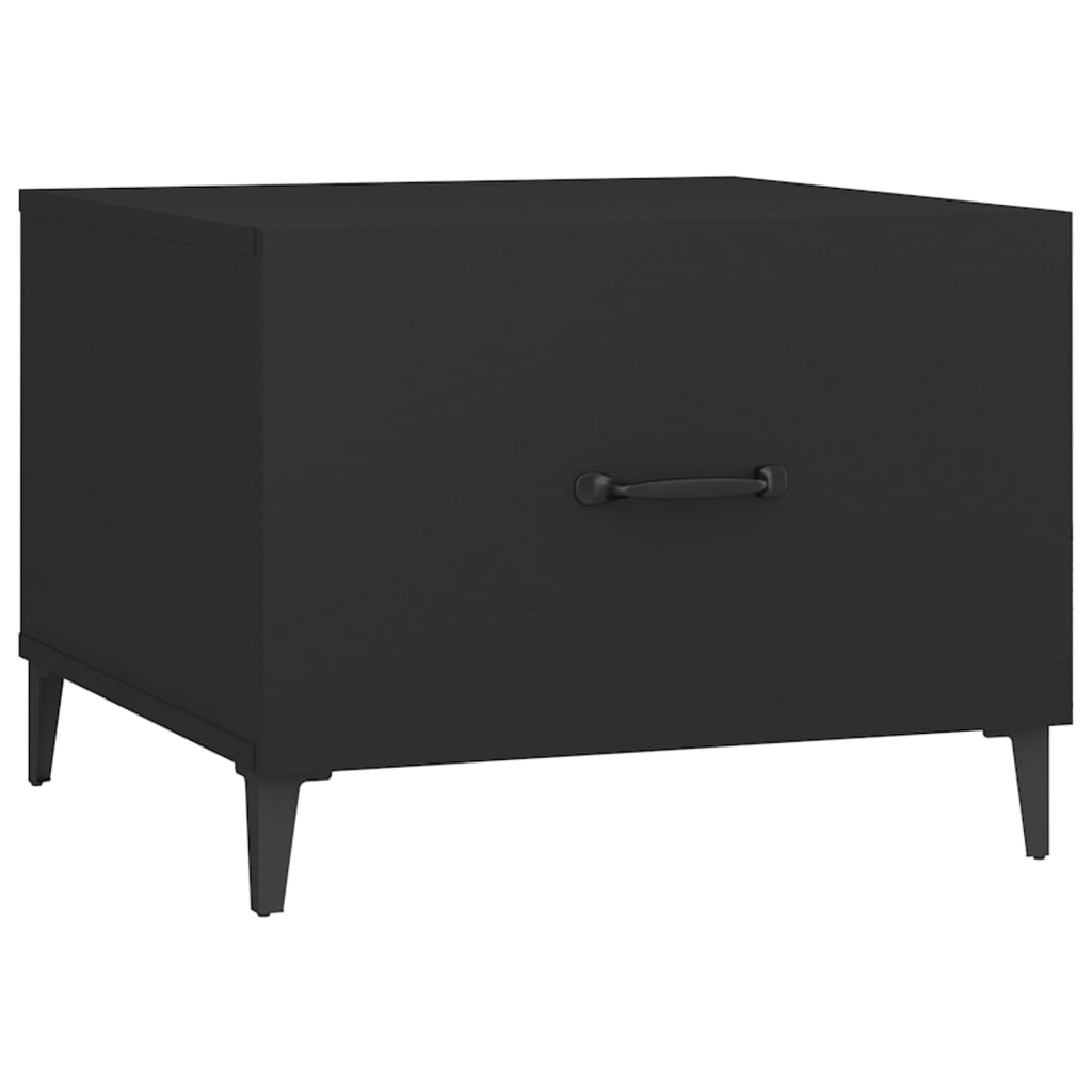 Salontafel 2 st met metalen poten 50x50x40 cm zwart is nu te koop bij PeponiXL, paradijselijk wonen!