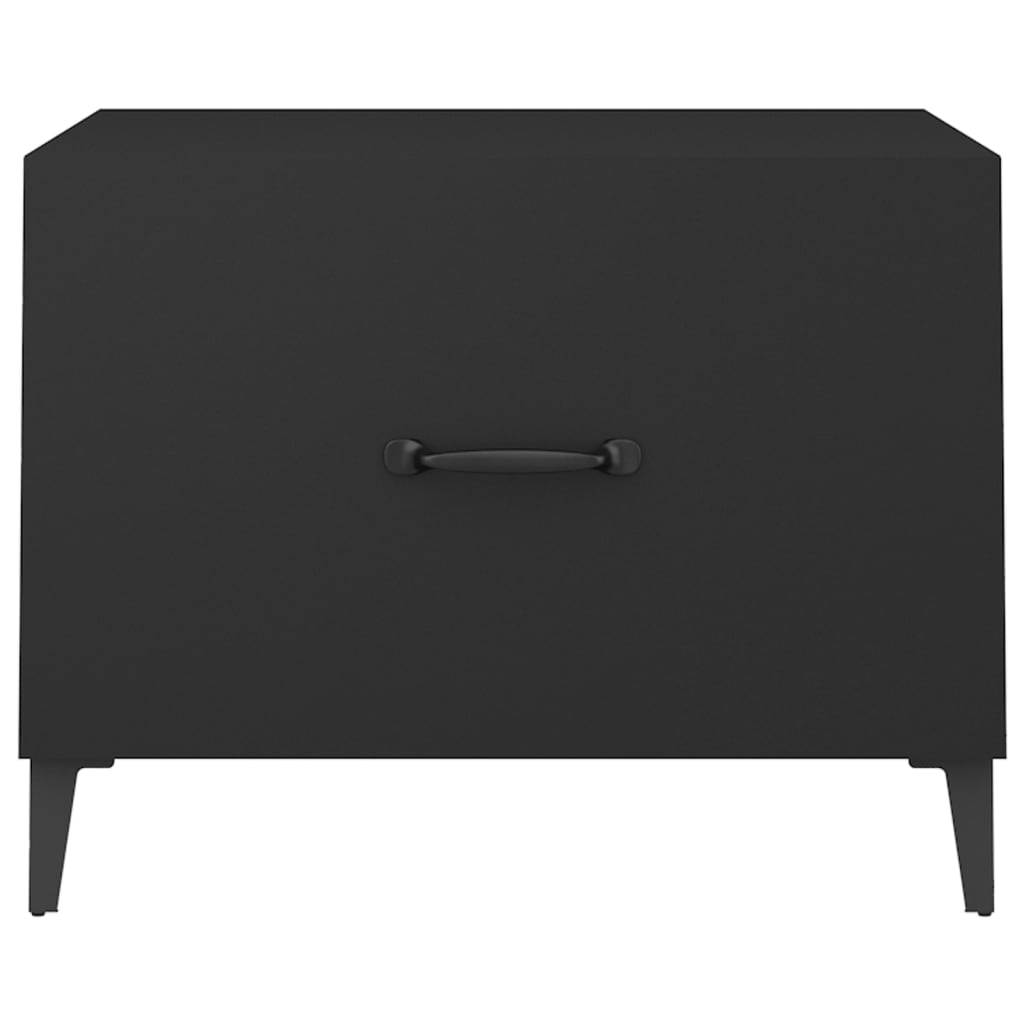 Salontafel 2 st met metalen poten 50x50x40 cm zwart is nu te koop bij PeponiXL, paradijselijk wonen!