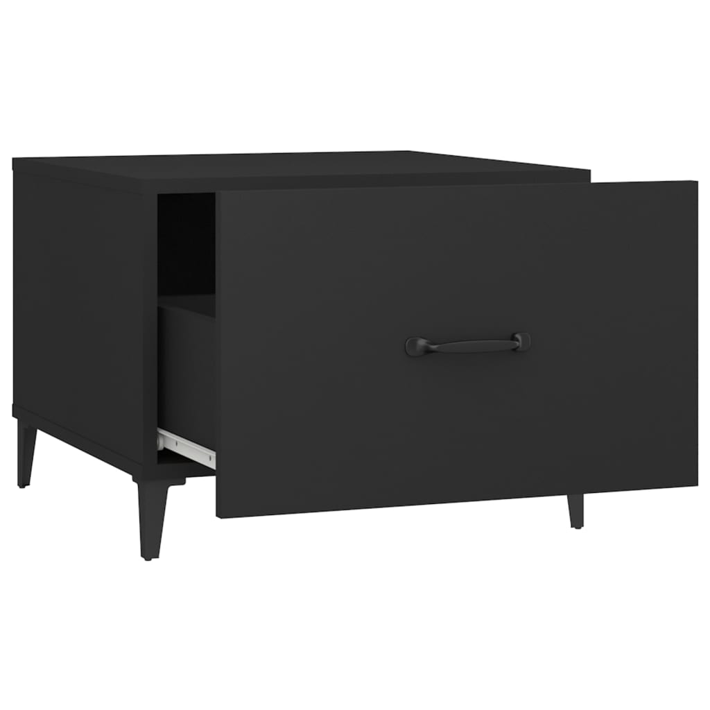 Salontafel 2 st met metalen poten 50x50x40 cm zwart is nu te koop bij PeponiXL, paradijselijk wonen!