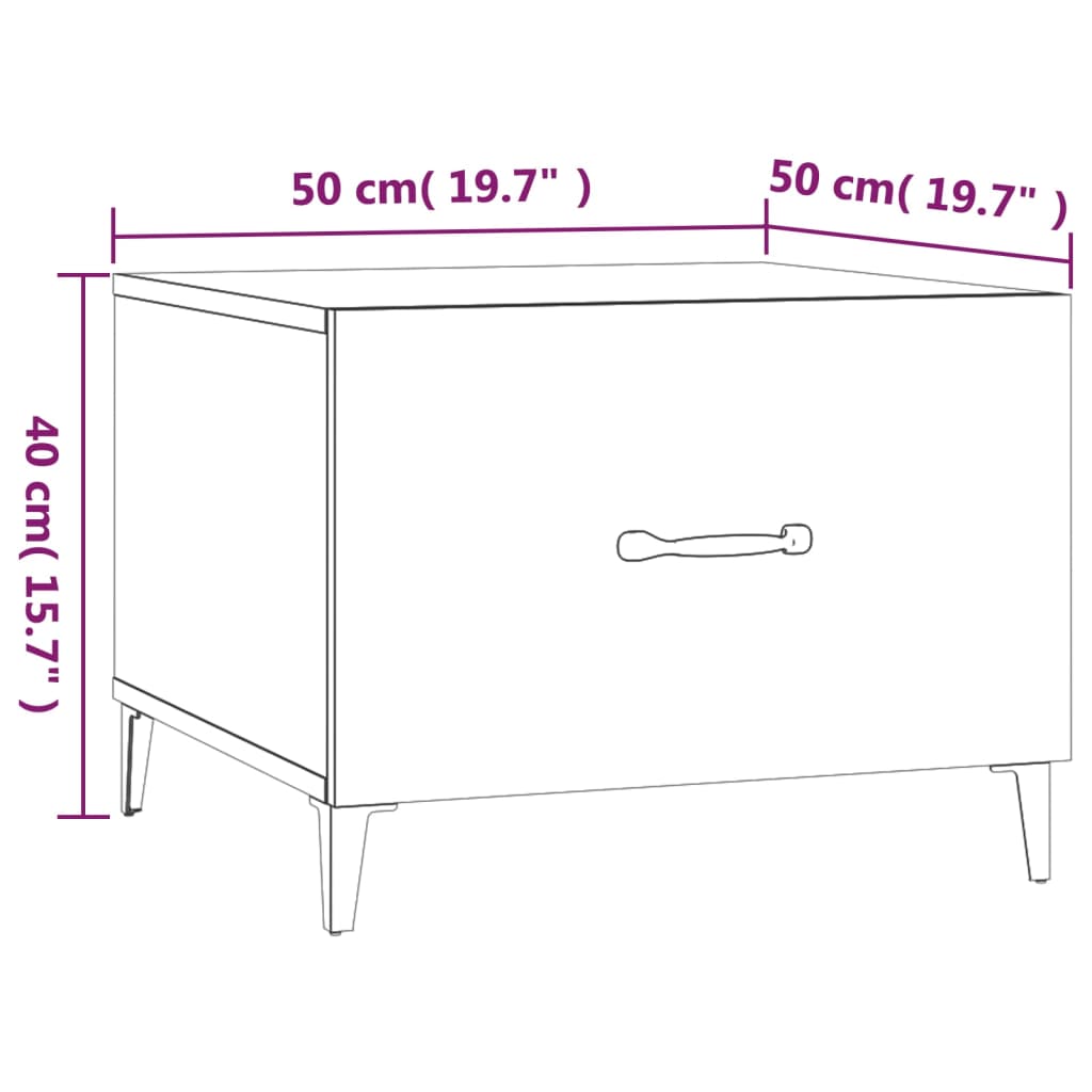 Salontafel 2 st met metalen poten 50x50x40 cm zwart is nu te koop bij PeponiXL, paradijselijk wonen!