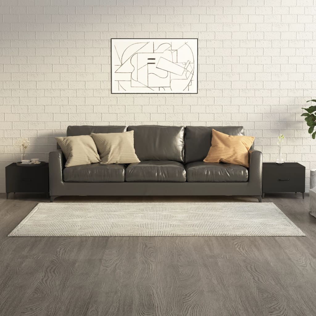 Salontafel 2 st met metalen poten 50x50x40 cm zwart is nu te koop bij PeponiXL, paradijselijk wonen!
