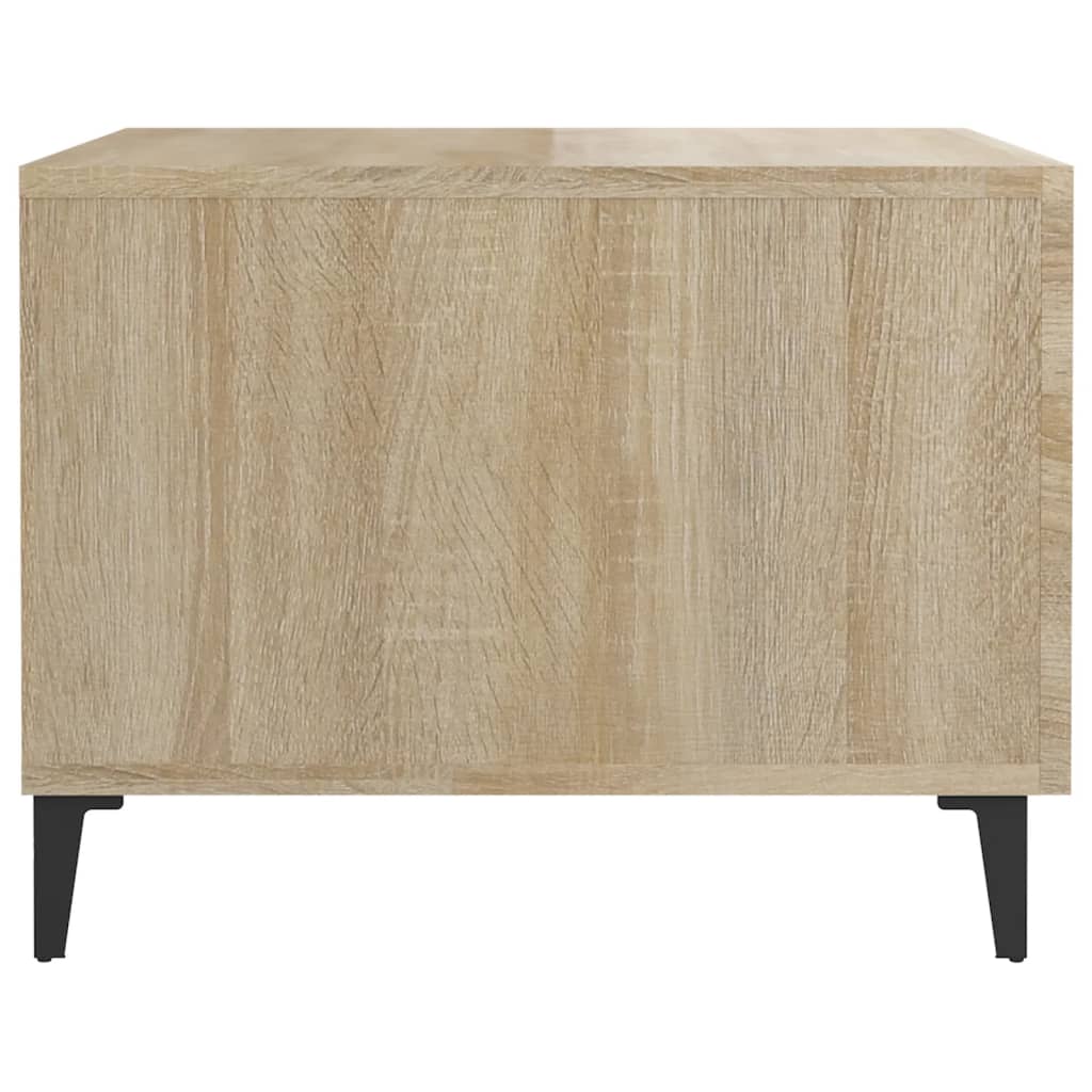 Salontafel 2 st met metalen poten 50x50x40 cm sonoma eikenkleur is nu te koop bij PeponiXL, paradijselijk wonen!