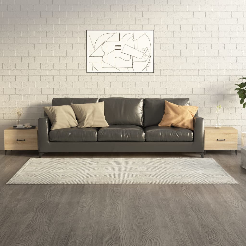 Salontafel 2 st met metalen poten 50x50x40 cm sonoma eikenkleur is nu te koop bij PeponiXL, paradijselijk wonen!