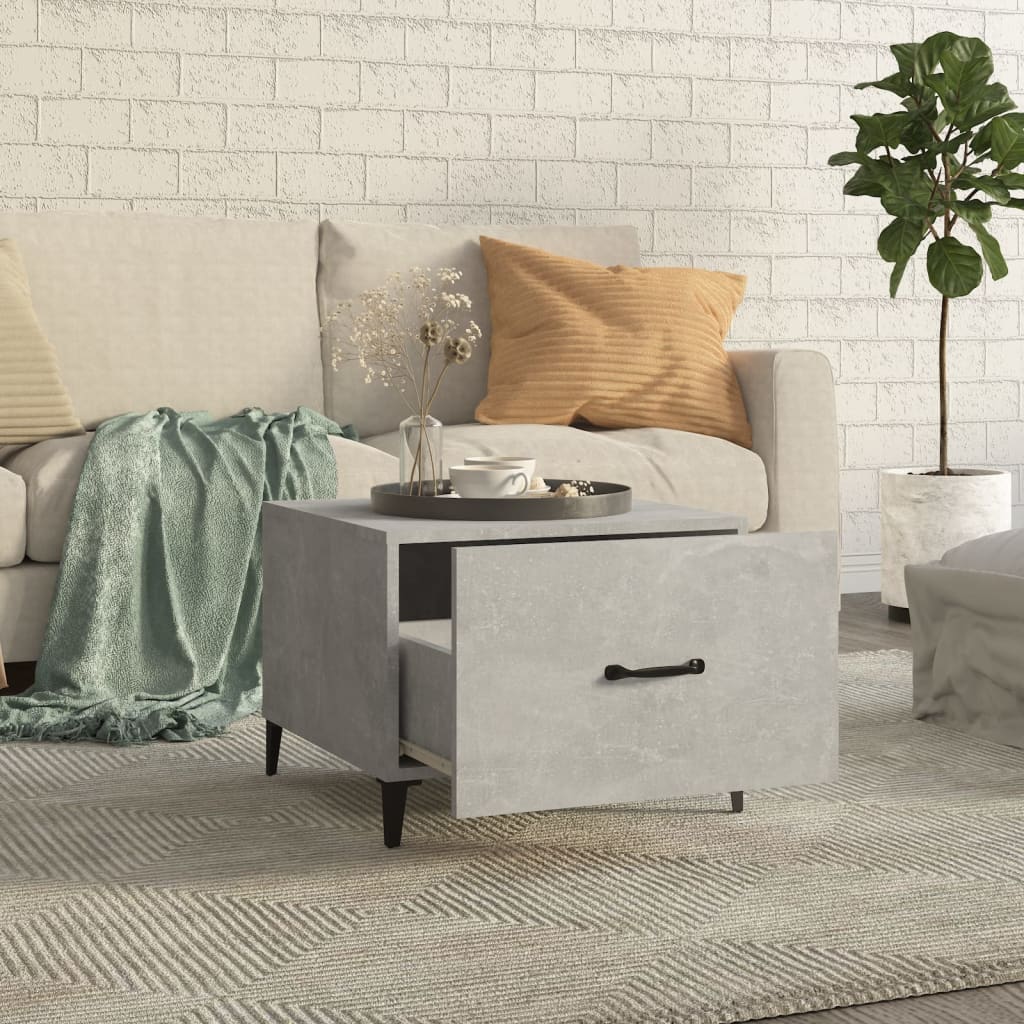 Salontafel met metalen poten 50x50x40 cm betongrijs is nu te koop bij PeponiXL, paradijselijk wonen!