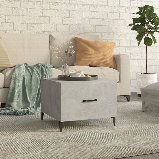 Salontafel met metalen poten 50x50x40 cm betongrijs is nu te koop bij PeponiXL, paradijselijk wonen!