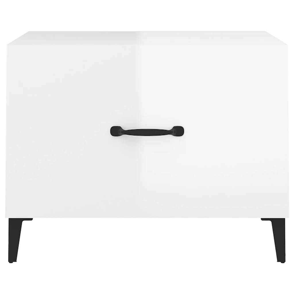 Salontafel met metalen poten 50x50x40 cm hoogglans wit is nu te koop bij PeponiXL, paradijselijk wonen!