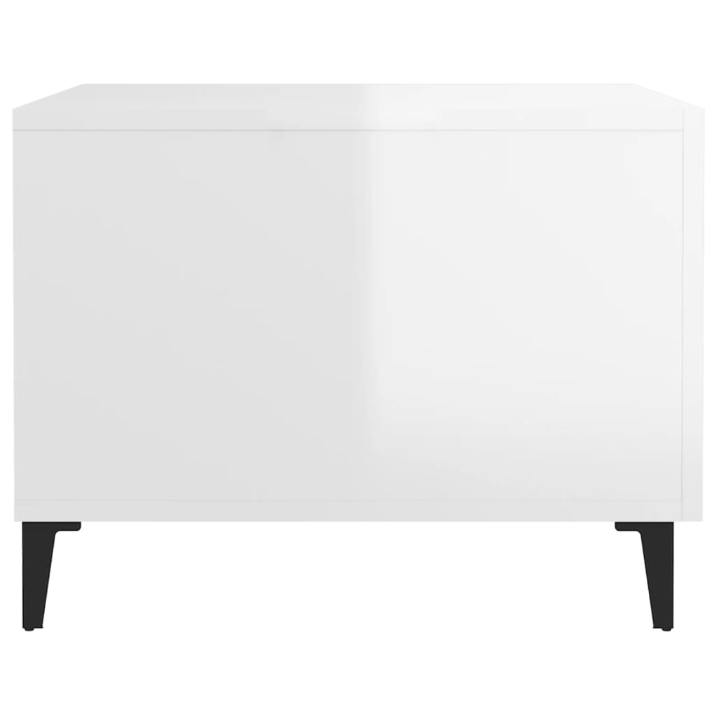 Salontafel met metalen poten 50x50x40 cm hoogglans wit is nu te koop bij PeponiXL, paradijselijk wonen!