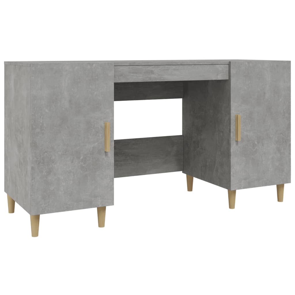 Bureau 140x50x75 cm bewerkt hout betongrijs is nu te koop bij PeponiXL, paradijselijk wonen!