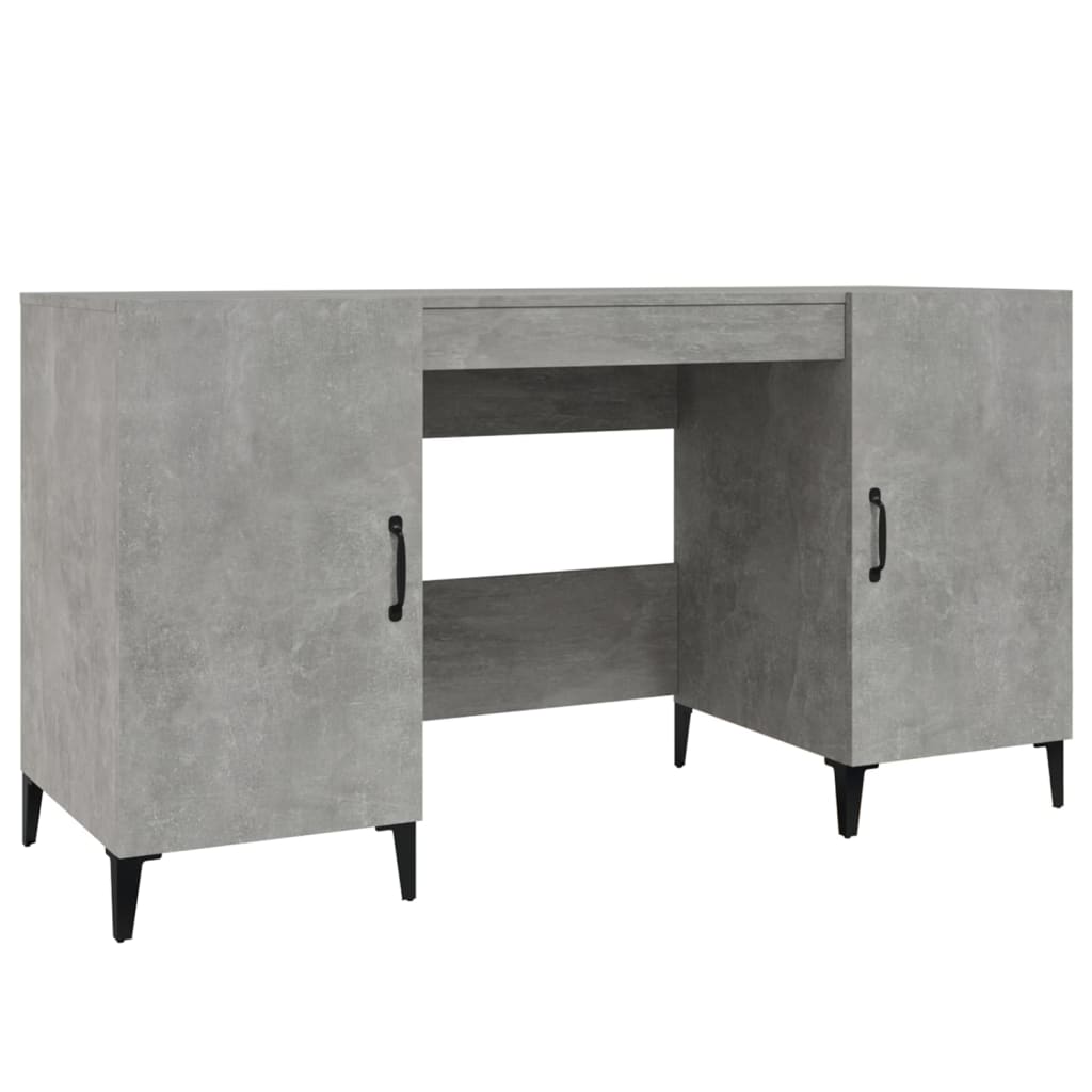 Bureau 140x50x75 cm bewerkt hout betongrijs is nu te koop bij PeponiXL, paradijselijk wonen!
