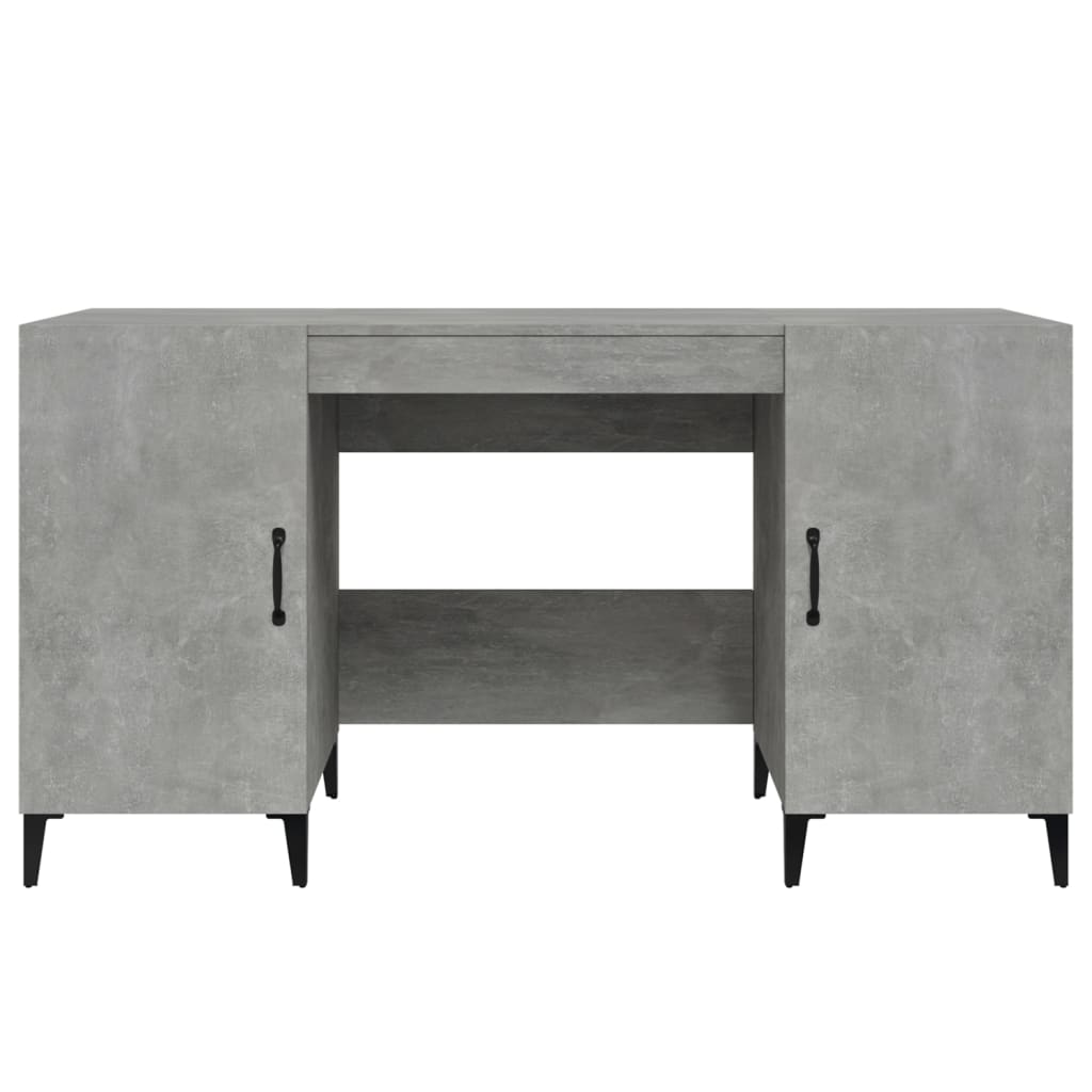 Bureau 140x50x75 cm bewerkt hout betongrijs is nu te koop bij PeponiXL, paradijselijk wonen!