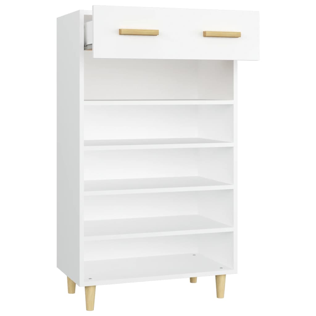 Schoenenkast 60x35x105 cm bewerkt hout wit is nu te koop bij PeponiXL, paradijselijk wonen!