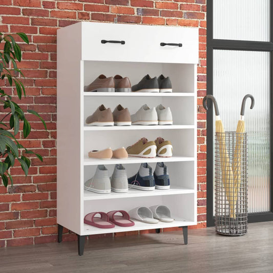 Schoenenkast 60x35x105 cm bewerkt hout wit is nu te koop bij PeponiXL, paradijselijk wonen!