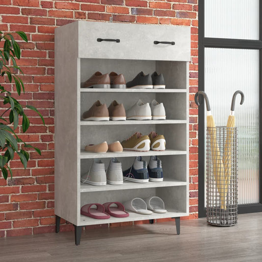 Schoenenkast 60x35x105 cm bewerkt hout betongrijs is nu te koop bij PeponiXL, paradijselijk wonen!