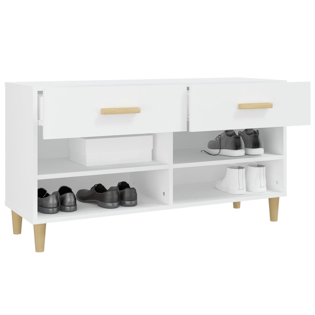 Schoenenkast 102x35x55 cm bewerkt hout wit is nu te koop bij PeponiXL, paradijselijk wonen!