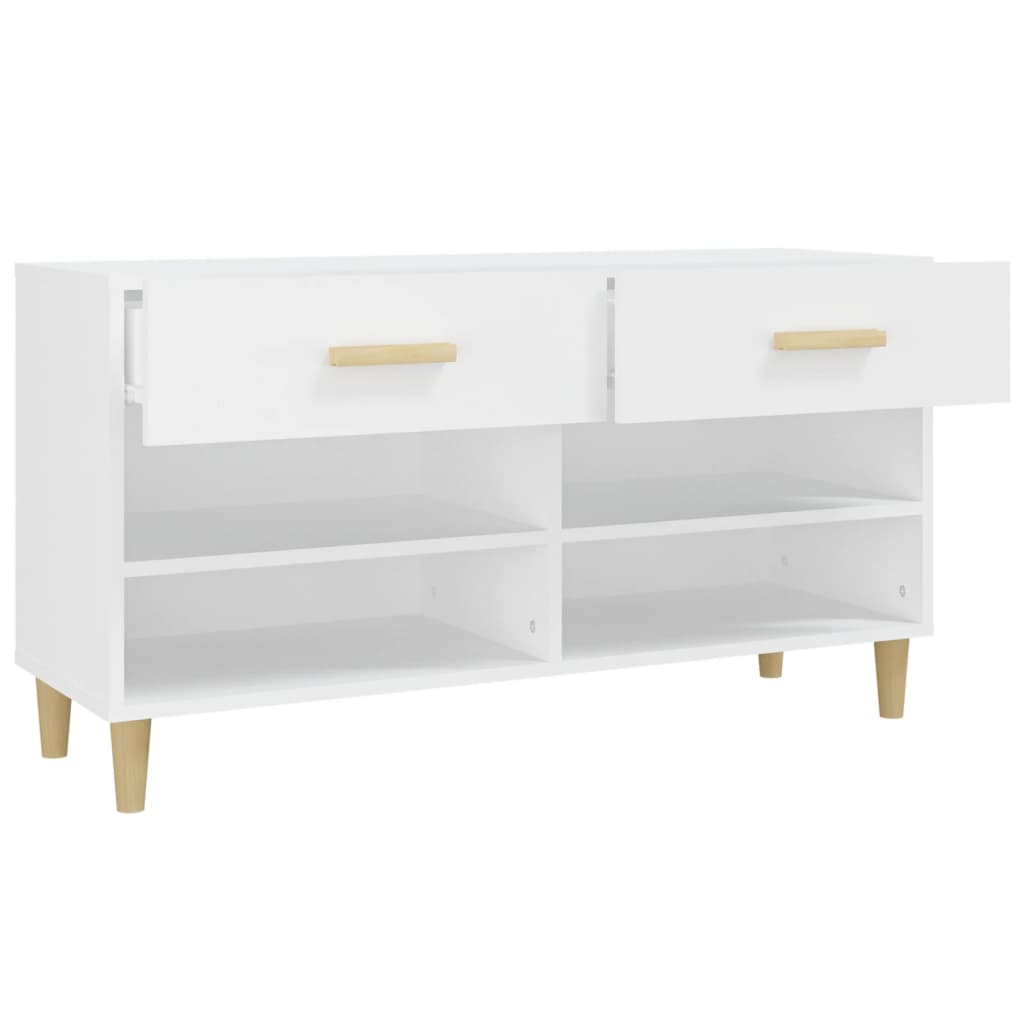 Schoenenkast 102x35x55 cm bewerkt hout wit is nu te koop bij PeponiXL, paradijselijk wonen!