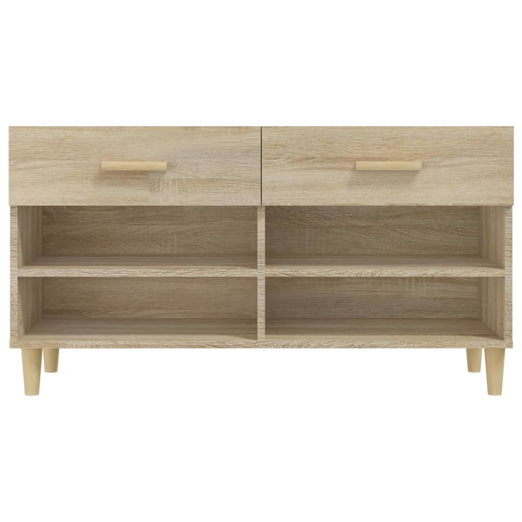 Schoenenkast 102x35x55 cm bewerkt hout sonoma eikenkleurig is nu te koop bij PeponiXL, paradijselijk wonen!