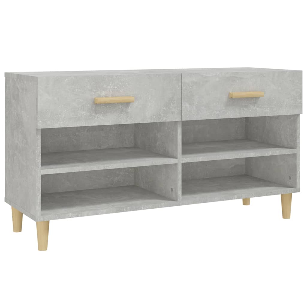 Schoenenkast 102x35x55 cm bewerkt hout betongrijs is nu te koop bij PeponiXL, paradijselijk wonen!