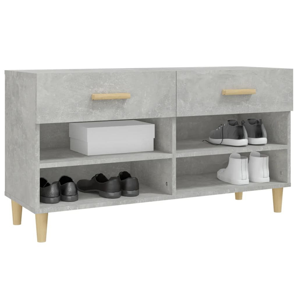 Schoenenkast 102x35x55 cm bewerkt hout betongrijs is nu te koop bij PeponiXL, paradijselijk wonen!
