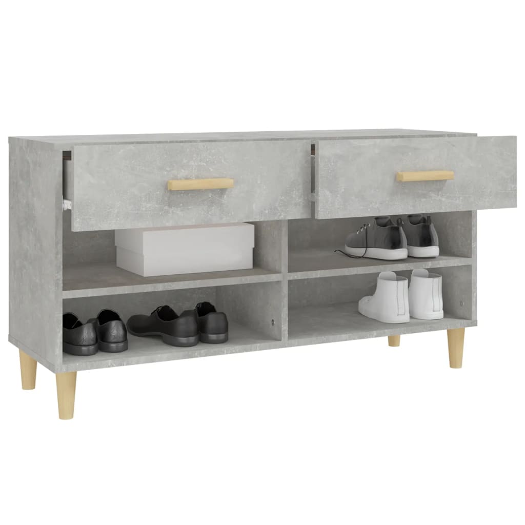 Schoenenkast 102x35x55 cm bewerkt hout betongrijs is nu te koop bij PeponiXL, paradijselijk wonen!