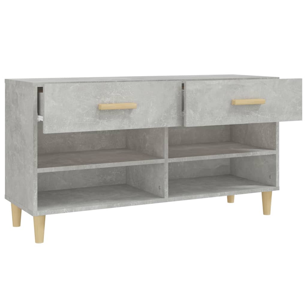 Schoenenkast 102x35x55 cm bewerkt hout betongrijs is nu te koop bij PeponiXL, paradijselijk wonen!