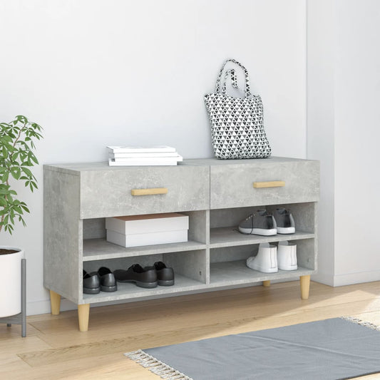 Schoenenkast 102x35x55 cm bewerkt hout betongrijs is nu te koop bij PeponiXL, paradijselijk wonen!