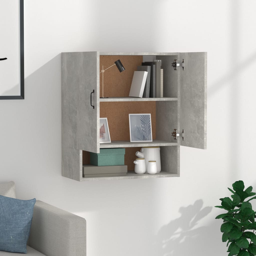 Wandkast 60x31x70 cm bewerkt hout betongrijs is nu te koop bij PeponiXL, paradijselijk wonen!